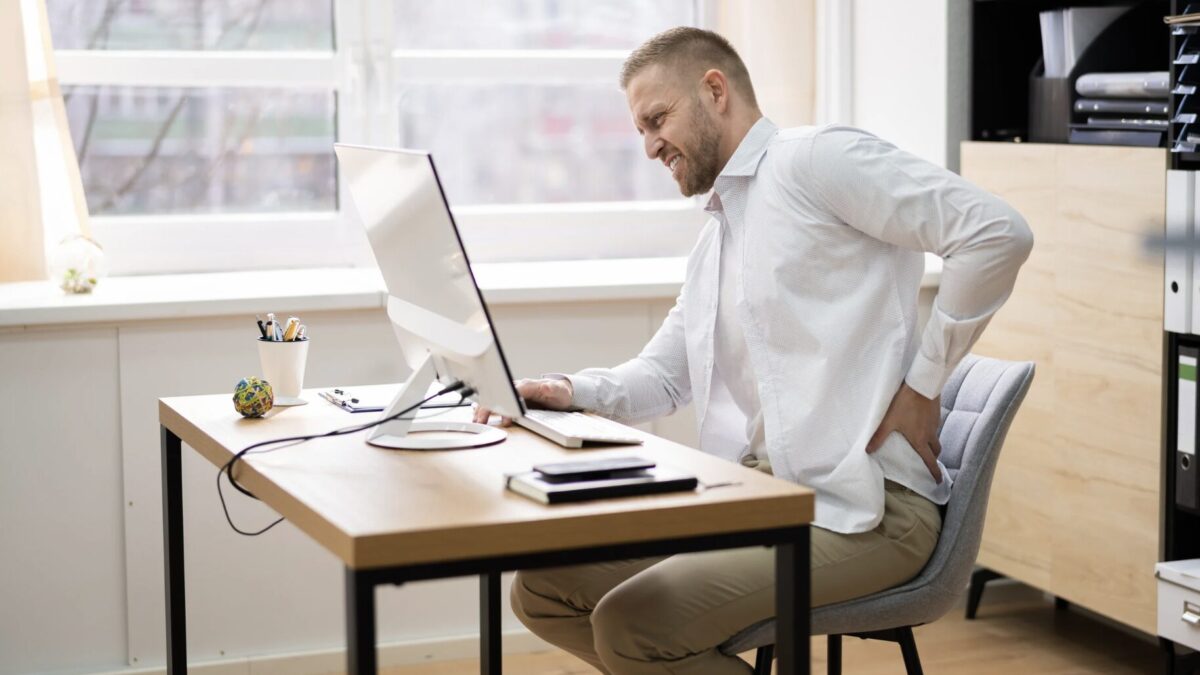 Hilfsmittel zum gerade sitzen im Büro