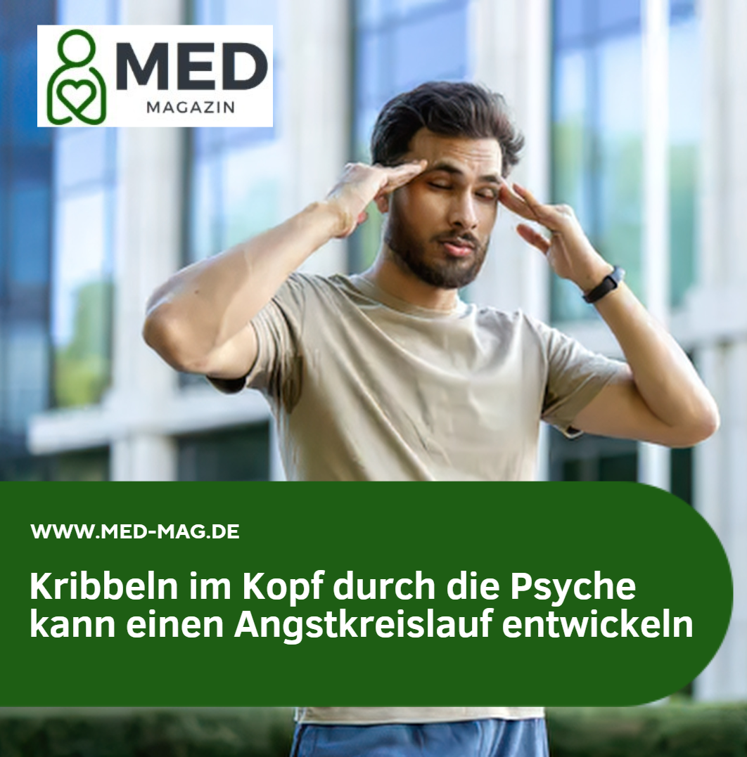 Kribbeln im Kopf durch die Psyche kann einen Angstkreislauf entwickeln Kribbeln im Kopf durch die Psyche kann einen Angstkreislauf entwickeln